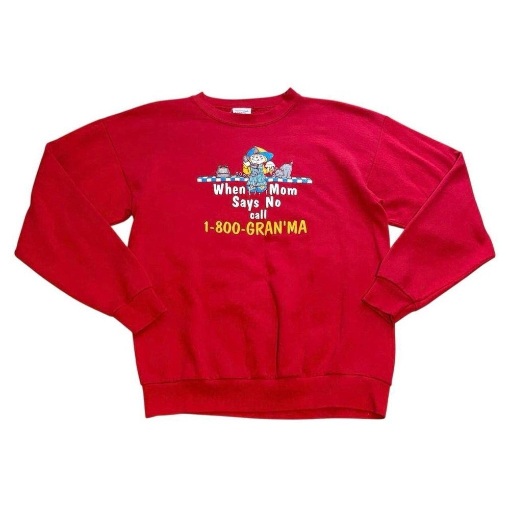 Vintage 90s Kitschy Grandma Graphic Crewneck Sweatshirt